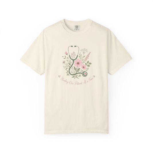 Floral Stethoscope Tee — Nursing Student Appreciation T-Shirt