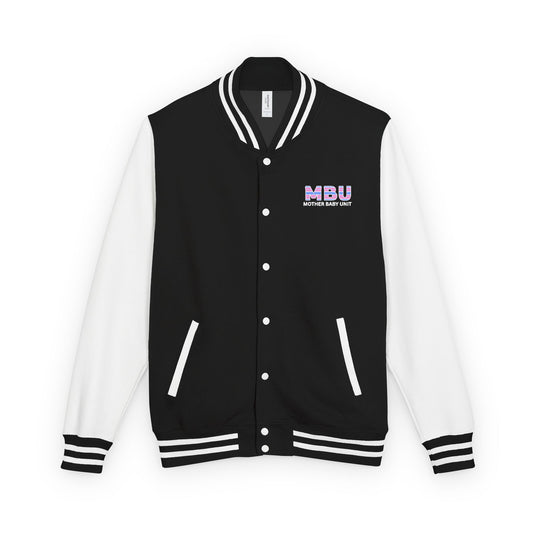 Letterman Jacket — 'MBU Mother Baby Unit' Retro Striped Campus Varsity Coat