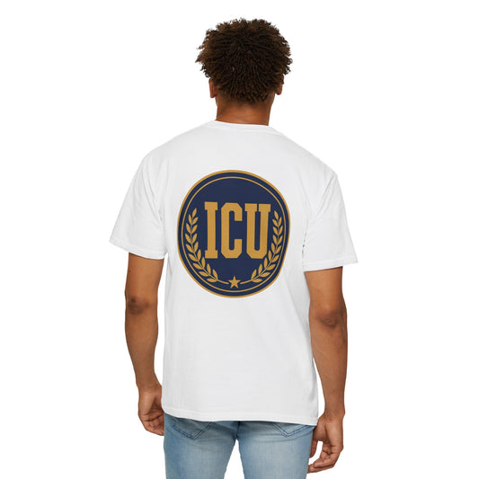 ICU Nurse Crest T‑Shirt — Vintage Laurel Emblem Tee