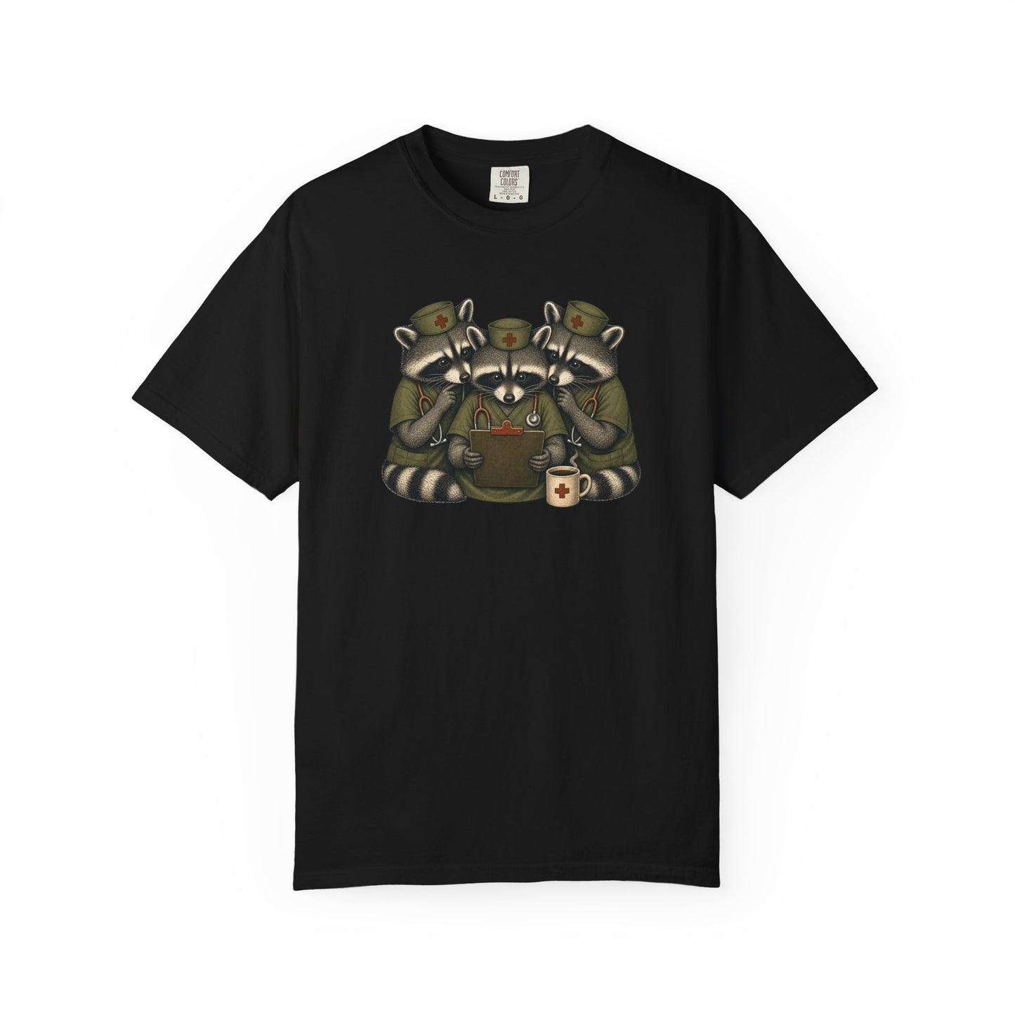 Nurse Raccoons — Funny Scrubs Squad Tee