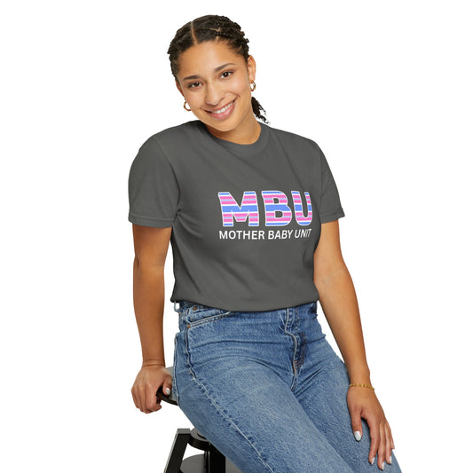 MBU "Mother Baby Unit" Striped Logo T-Shirt