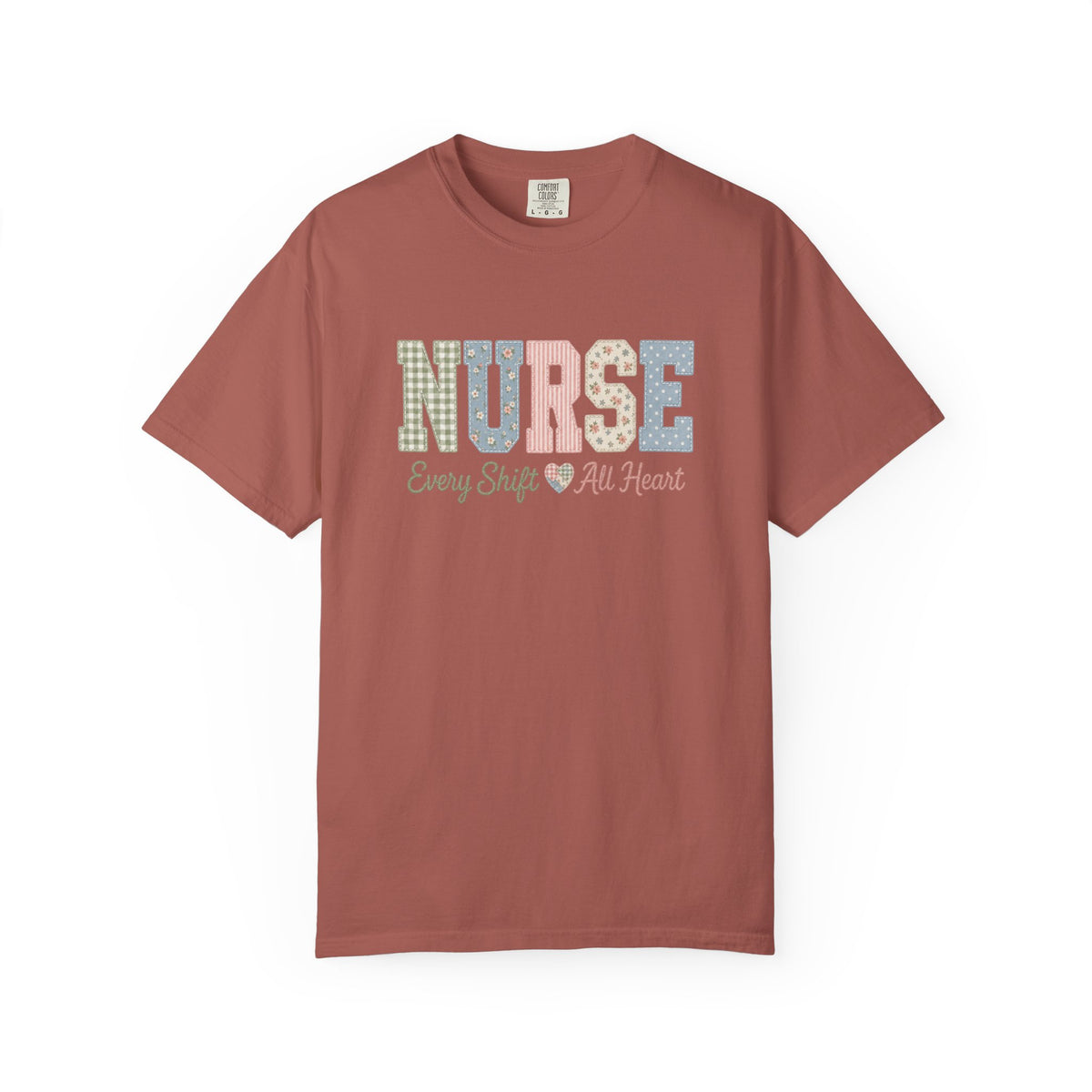 Nurse Shirt | Every Shift All Heart | Patchwork Letter Nurse Tee | RN Gift T-Shirt | Comfort Colors Nursing Shirt