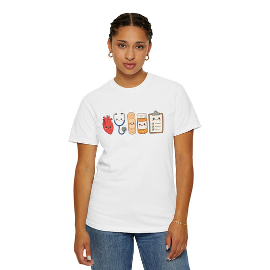 Cute Medical Kawaii T-Shirt — Heart, Stethoscope & Bandage Graphic Tee
