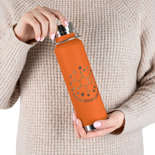 Runs on Caffeine & Compassion - Caffeine Molecule Copper Vacuum Insulated Tumbler