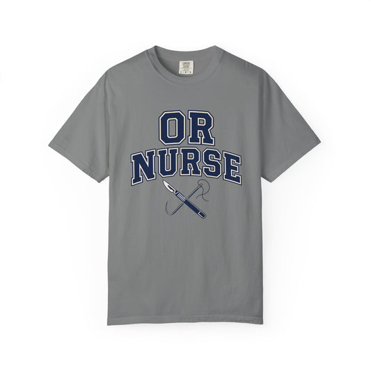OR Nurse T-Shirt — Surgical/OR Nurse Tee with Scalpel & Needle Graphic