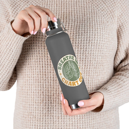 Breathe In, Chart Out - Retro Lungs Badge Copper Vacuum Insulated Tumbler 22oz