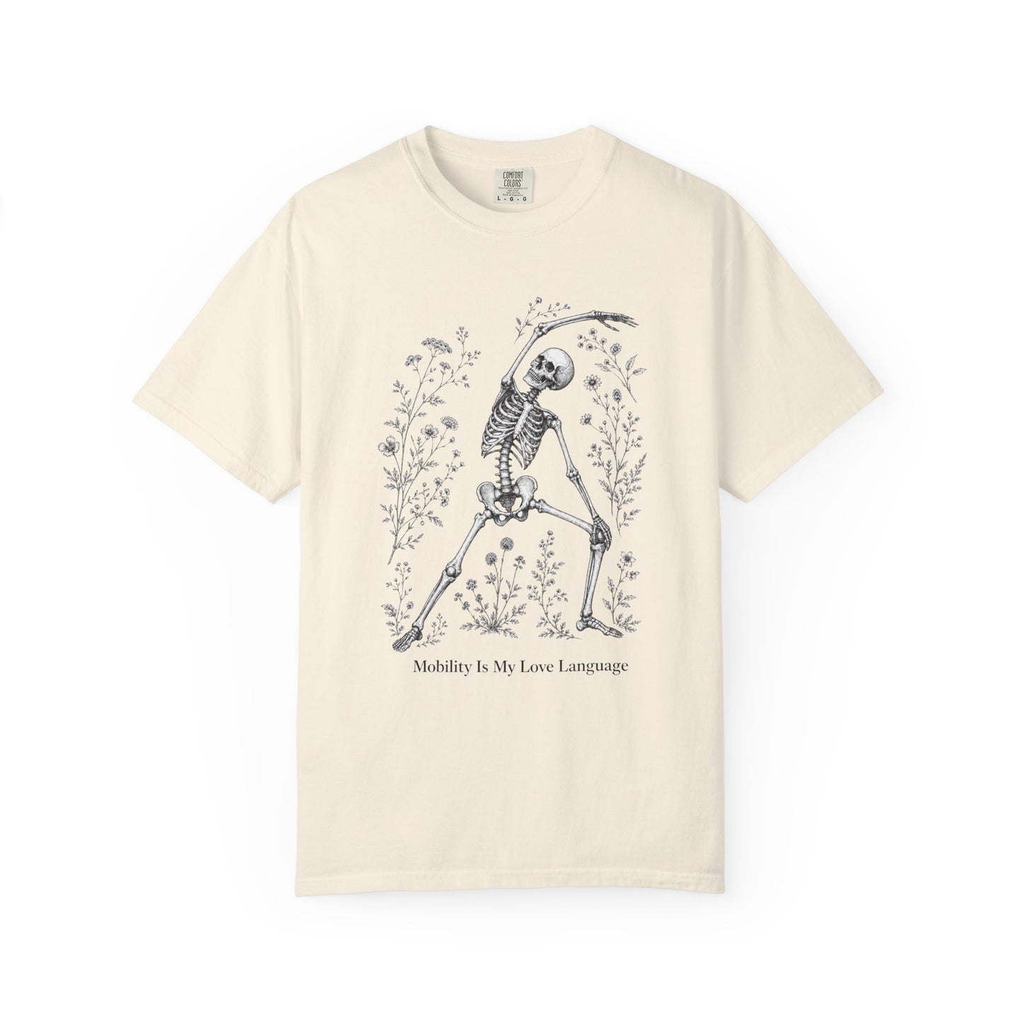 Skeleton Yoga T-Shirt — "Mobility Is My Love Language" Graphic Tee