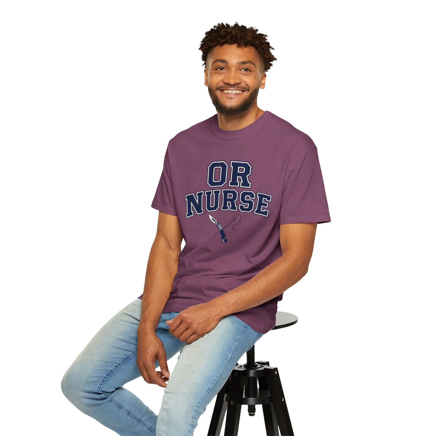 OR Nurse T-Shirt — Surgical/OR Nurse Tee with Scalpel & Needle Graphic