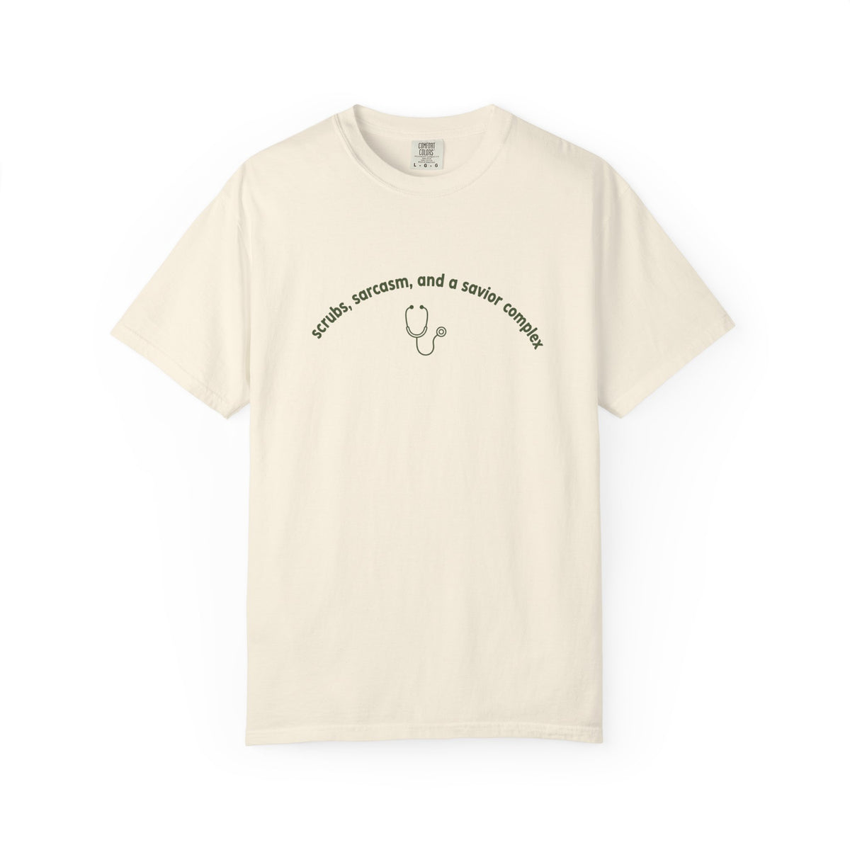 Funny Nurse Shirt | Scrubs Sarcasm and a Savior Complex | RN Gift T-Shirt | Nurse Week Shirt | Minimalist Nurse Humor Tee