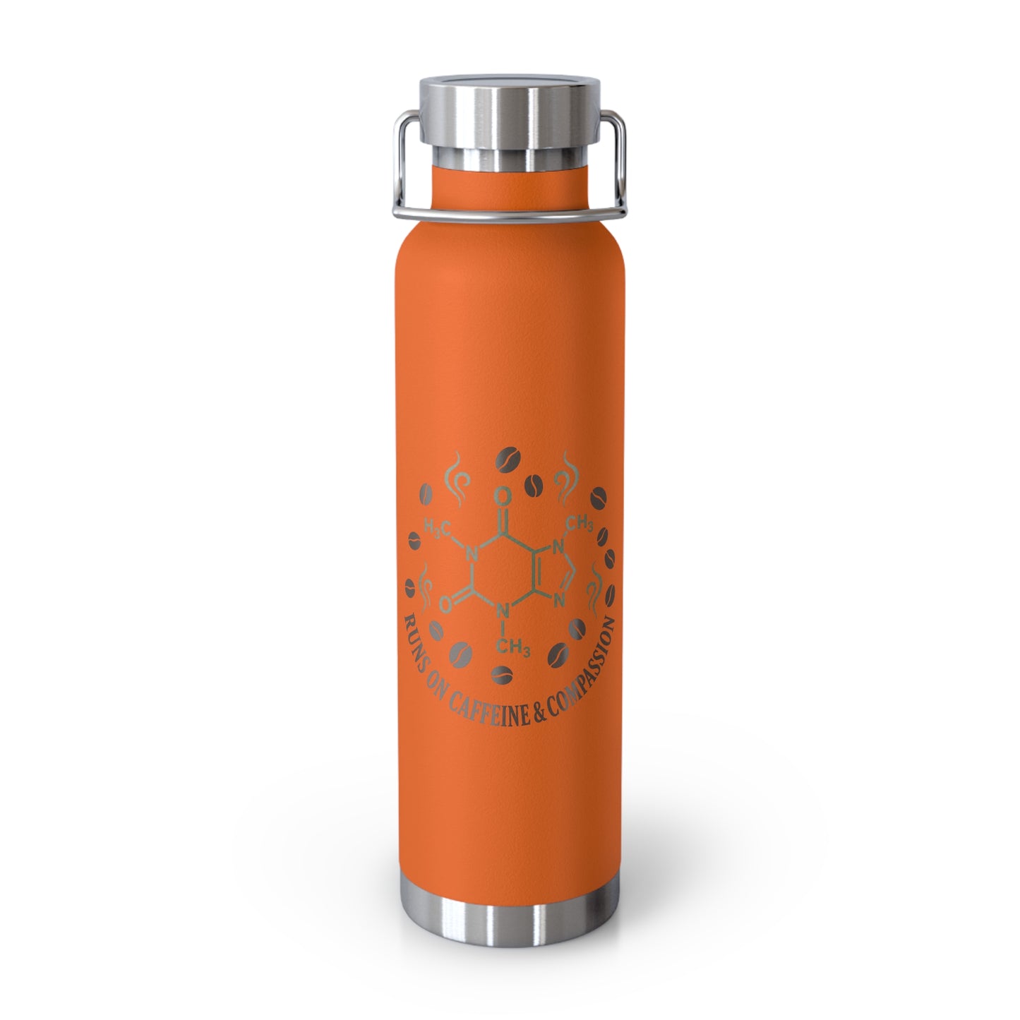 Runs on Caffeine & Compassion - Caffeine Molecule Copper Vacuum Insulated Tumbler