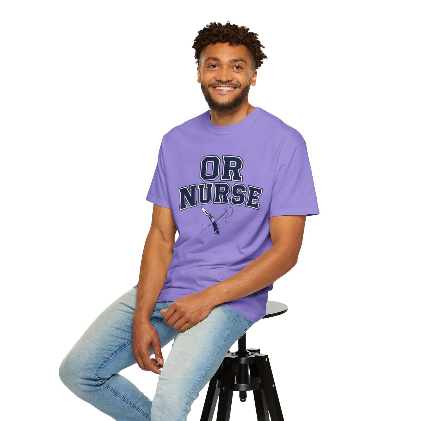 OR Nurse T-Shirt — Surgical/OR Nurse Tee with Scalpel & Needle Graphic