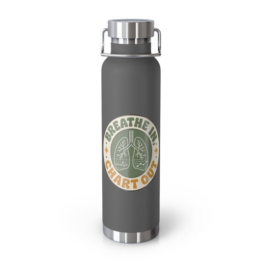 Breathe In, Chart Out - Retro Lungs Badge Copper Vacuum Insulated Tumbler 22oz