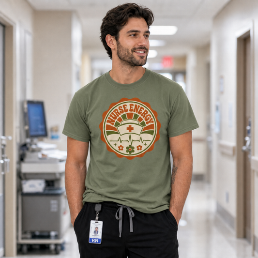 Nurse Energy Retro Badge T-Shirt