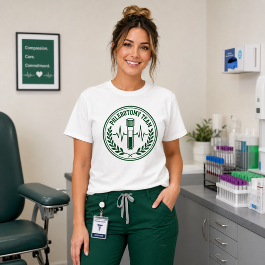 Phlebotomy Team — Collegiate Crest Tee