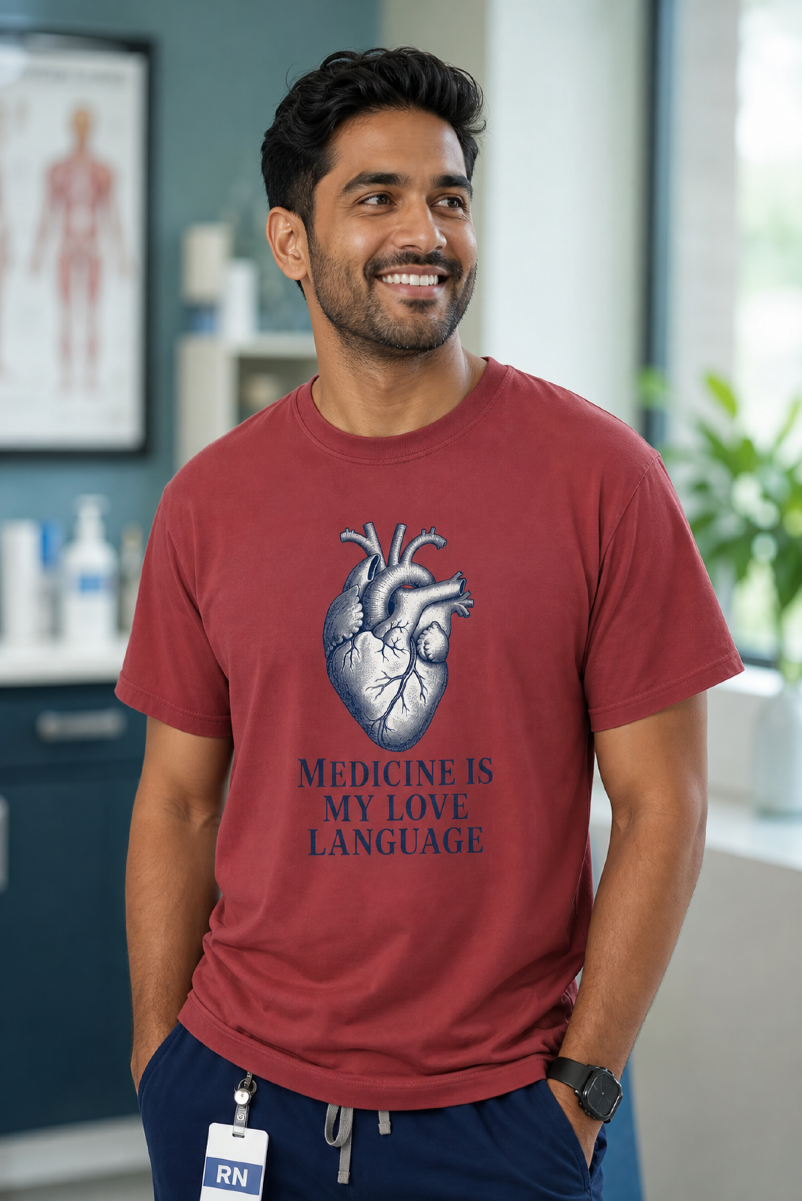 Medicine Is My Love Language - Anatomical Heart Tee