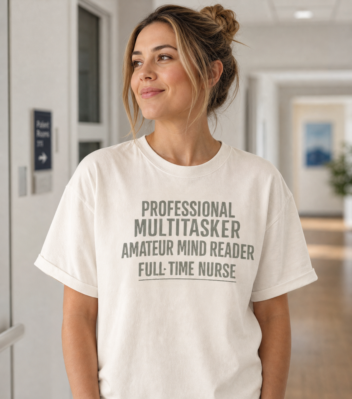 Funny Nurse Shirt | Professional Multitasker Amateur Mind Reader Full-Time Nurse | RN Gift Tee | Nurse Week Shirt | Nurse Humor T-Shirt