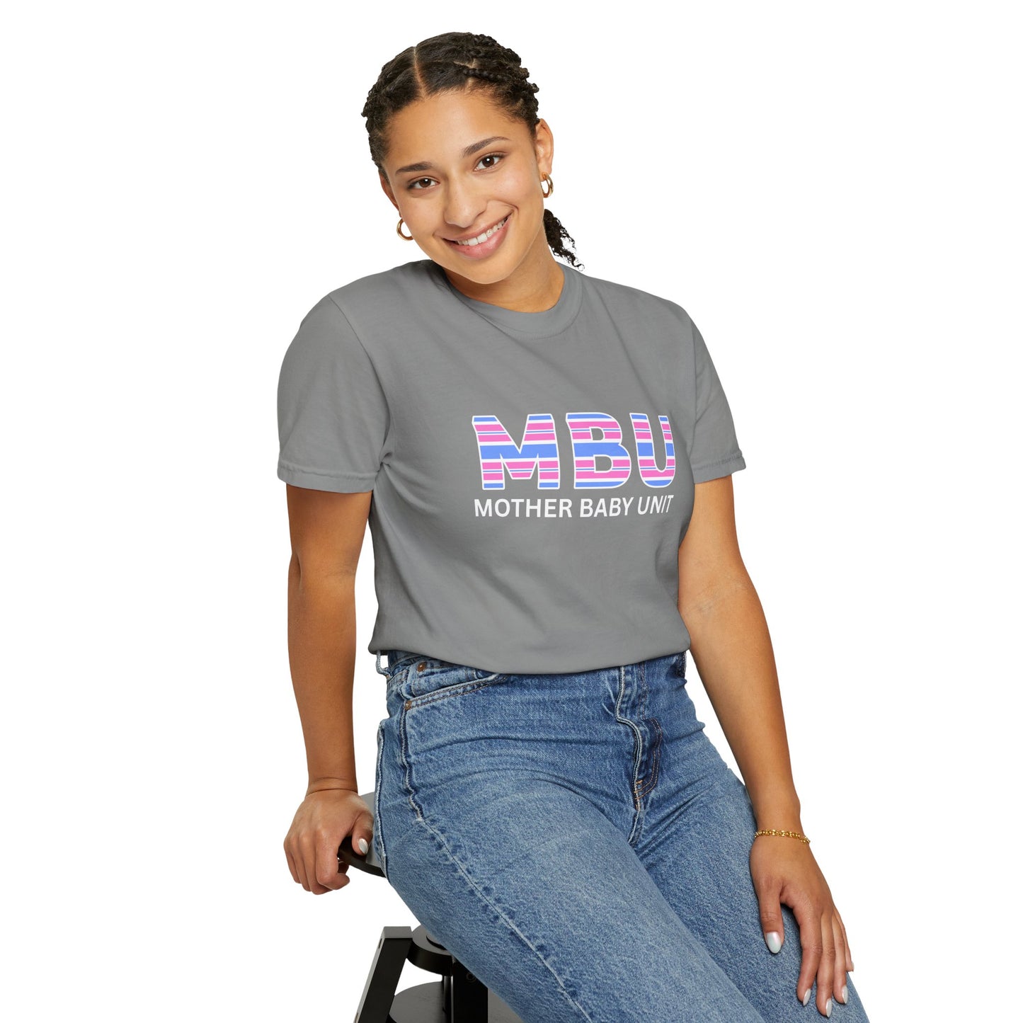 MBU "Mother Baby Unit" Striped Logo T-Shirt