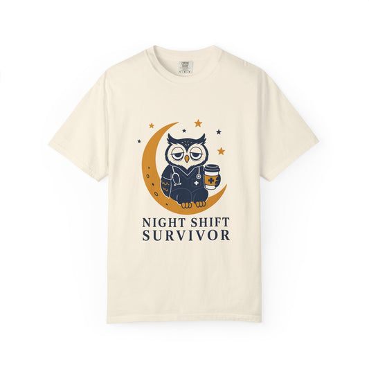Night Shift Survivor - Sleepy Owl Nurse Tee