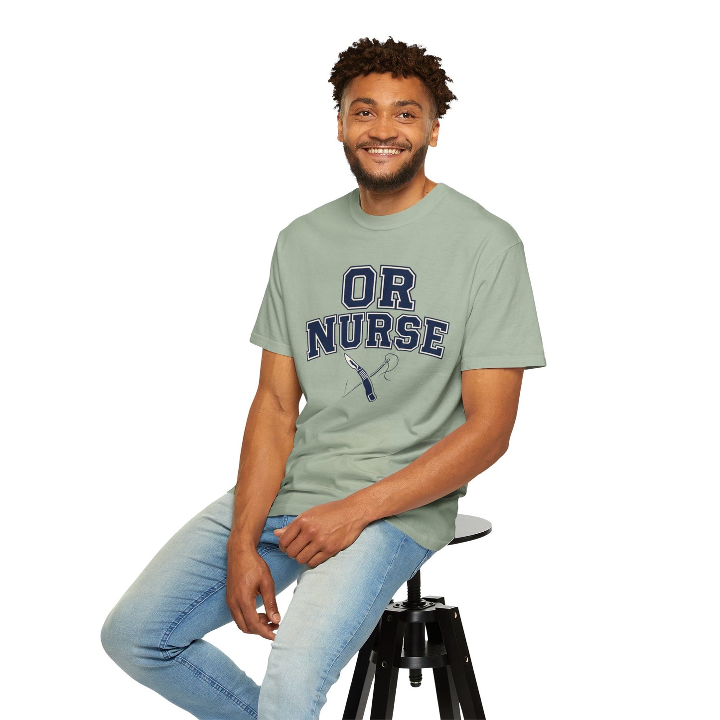 OR Nurse T-Shirt — Surgical/OR Nurse Tee with Scalpel & Needle Graphic