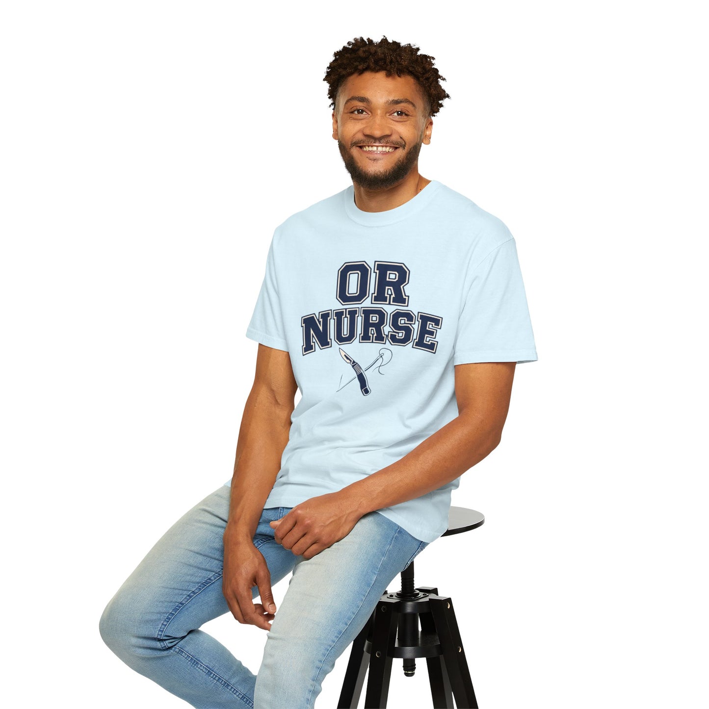 OR Nurse T-Shirt — Surgical/OR Nurse Tee with Scalpel & Needle Graphic