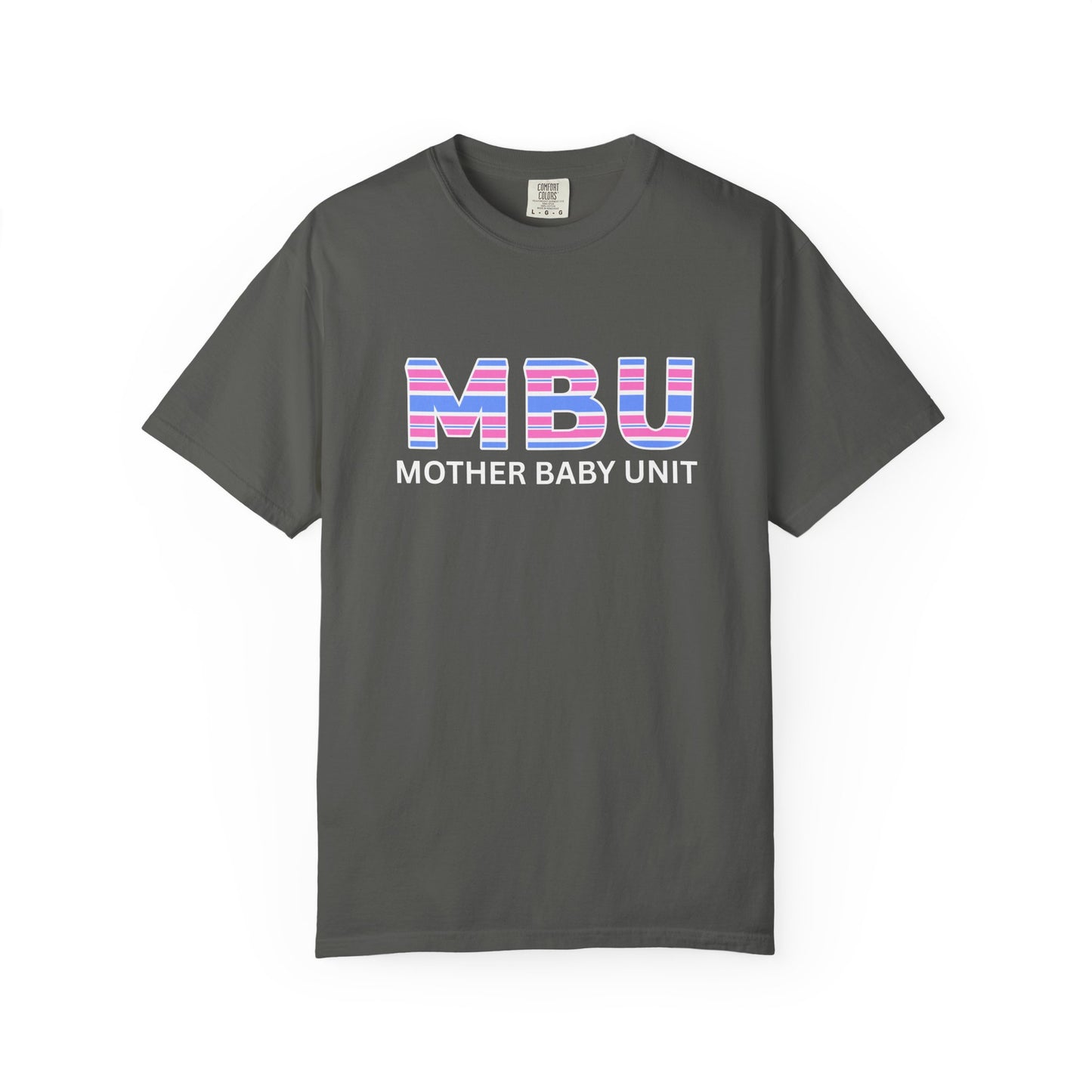 MBU "Mother Baby Unit" Striped Logo T-Shirt