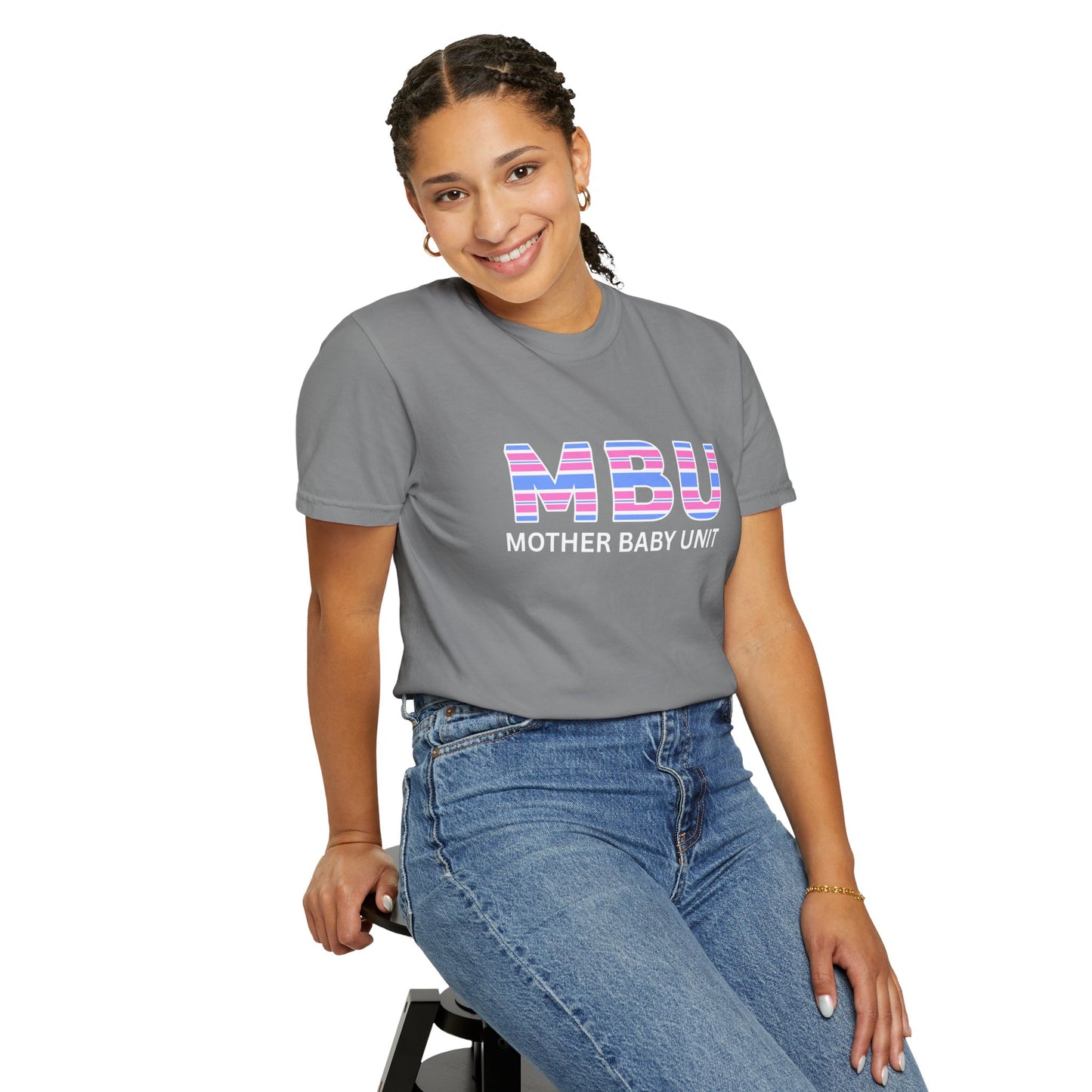 MBU "Mother Baby Unit" Striped Logo T-Shirt