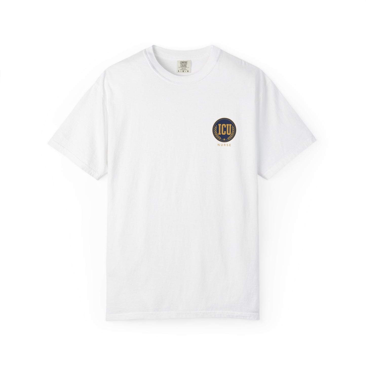 ICU Nurse Crest T‑Shirt — Vintage Laurel Emblem Tee