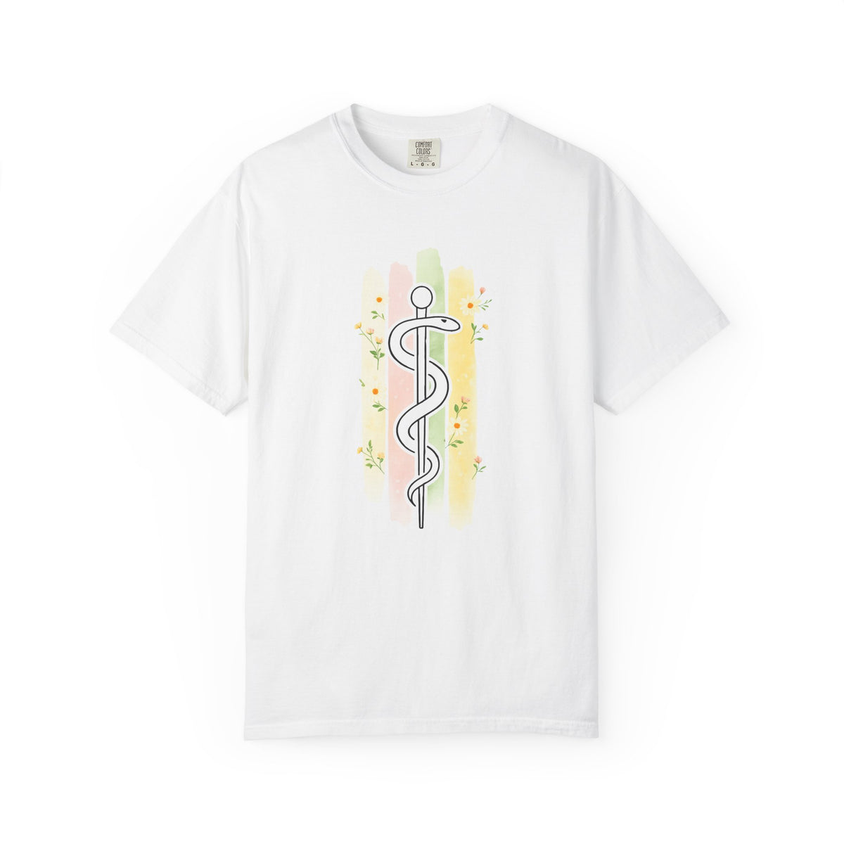 Rod of Asclepius Shirt | Watercolor Medical Symbol Tee | Nurse Doctor Gift T-Shirt | Nursing Grad Shirt | Comfort Colors