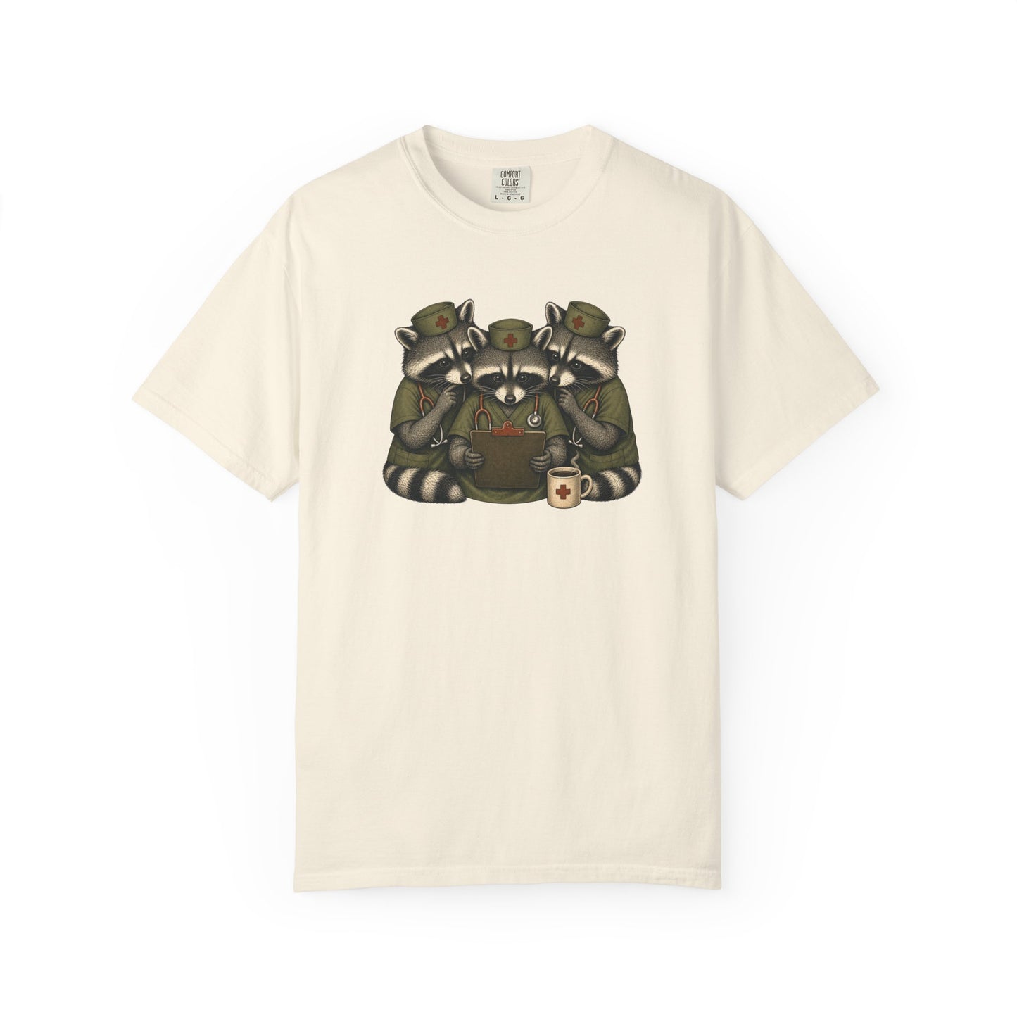 Nurse Raccoons — Funny Scrubs Squad Tee