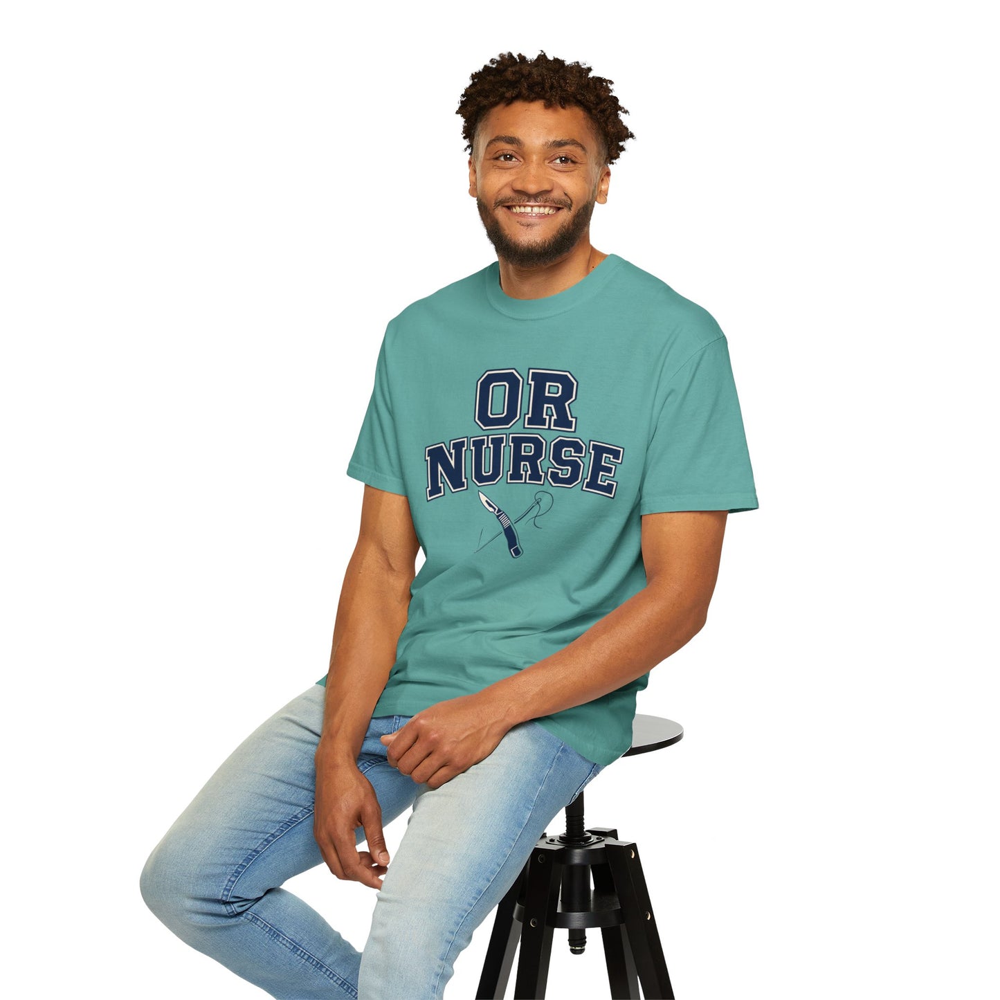 OR Nurse T-Shirt — Surgical/OR Nurse Tee with Scalpel & Needle Graphic