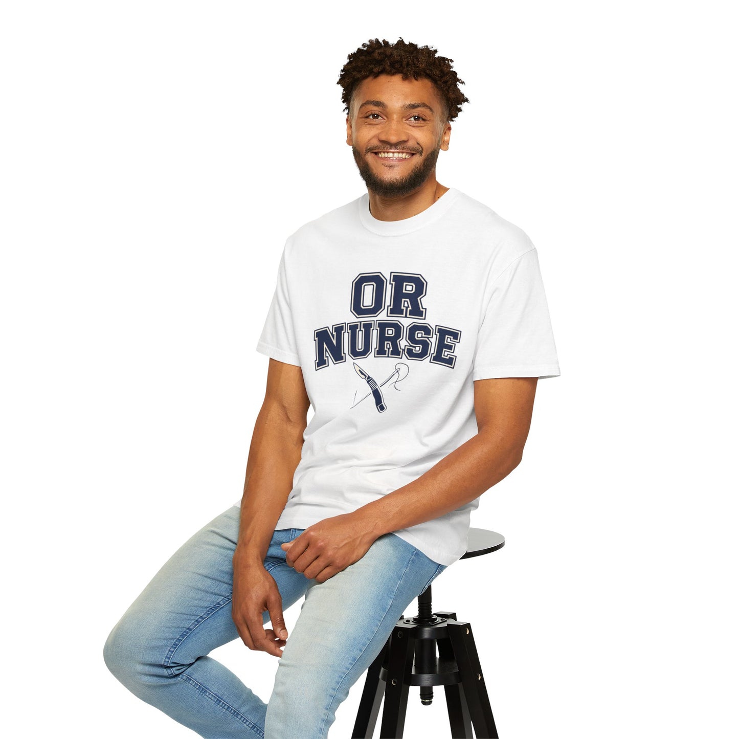 OR Nurse T-Shirt — Surgical/OR Nurse Tee with Scalpel & Needle Graphic