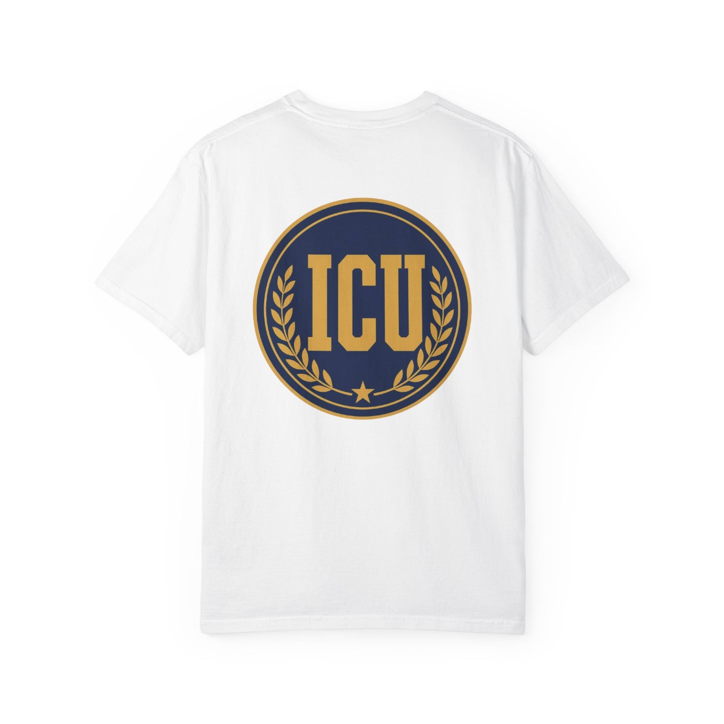 ICU Nurse Crest T‑Shirt — Vintage Laurel Emblem Tee