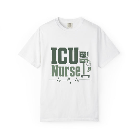 ICU Nurse T-Shirt — Funny Critical Care Nursing Tee with EKG & Monitor Graphic