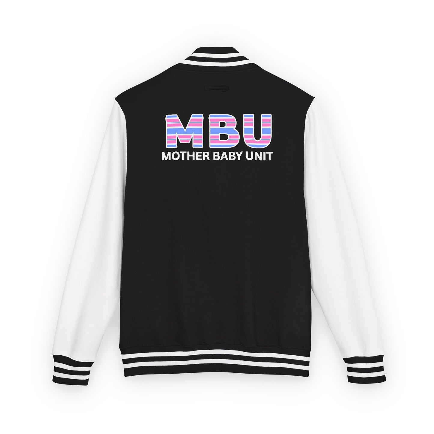 Letterman Jacket — 'MBU Mother Baby Unit' Retro Striped Campus Varsity Coat